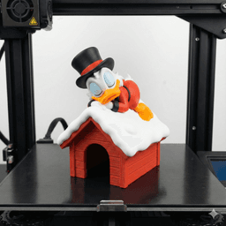 Scrooge McDuck Sleeping on Doghouse STL – Funny Cartoon Duck 3D Print Figurine 3d model