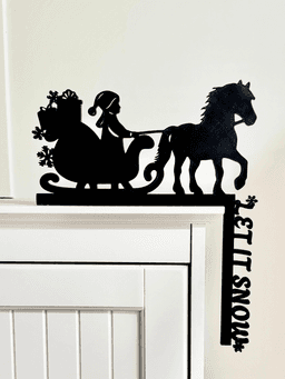Horse and Sleigh Door Corner Decor Christmas Door Decor Holiday Door decor 3d model
