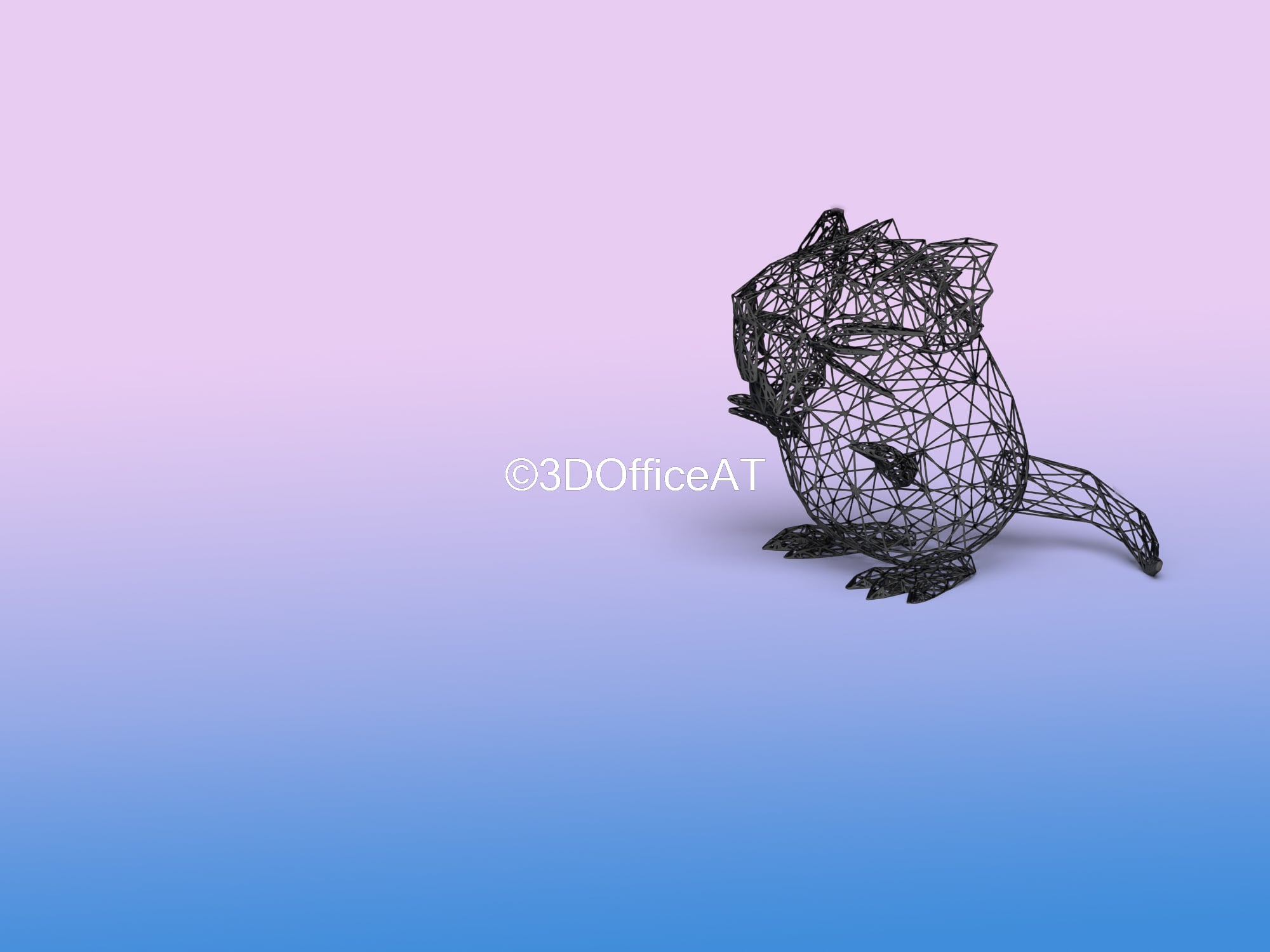 020 Raticate Pokemon Wiremon Figure 3d model