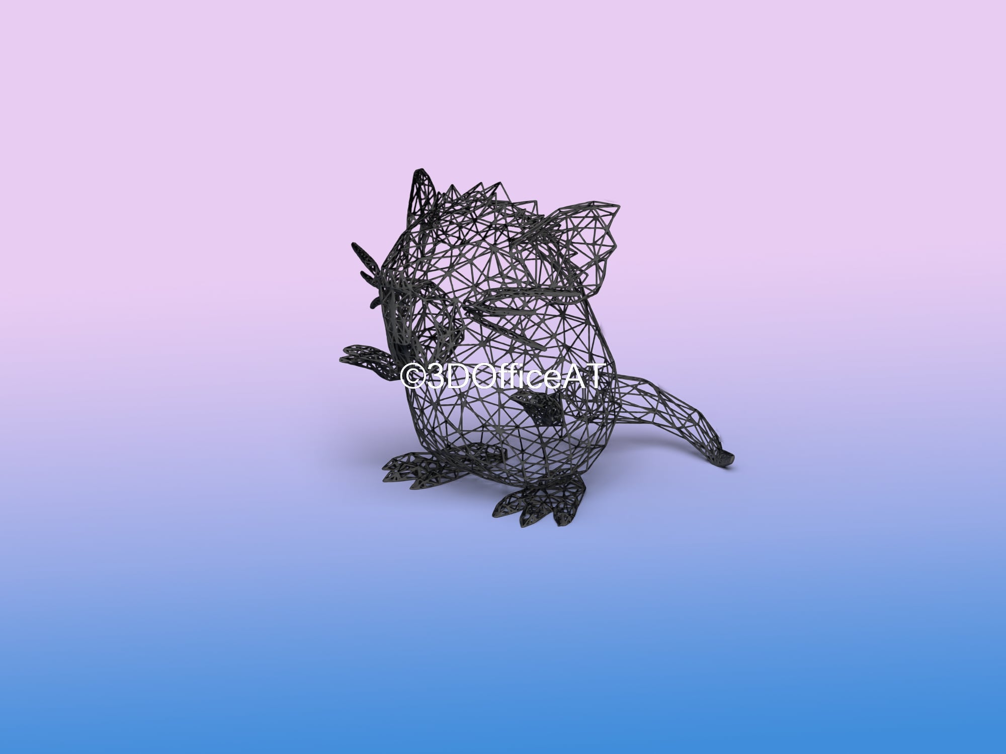 020 Raticate Pokemon Wiremon Figure 3d model