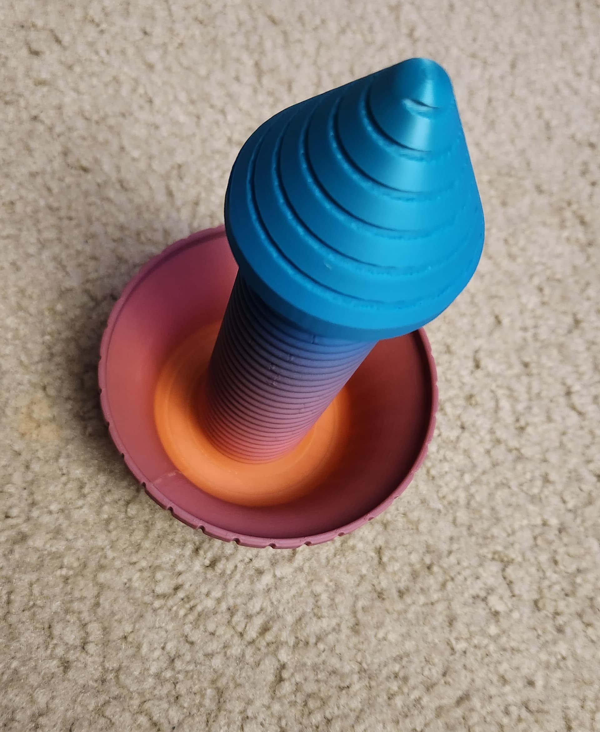 Creality rainbow filament on Bambu Lab X1C - hilt down.
