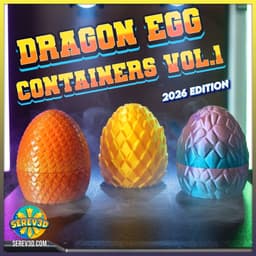 Dragon Egg Essential Containers - 3 Stylized Designs & Twist-lock System STL/3MF 3d model