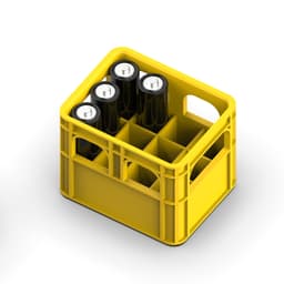 Battery Holder Set; 5 pcs. Mini Milk Crate, “AA, AAA, 9V” Stackable Organizer Container - Storage 3d model