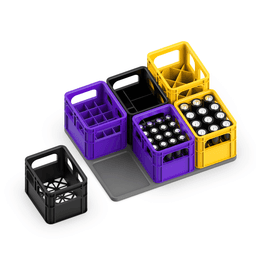 Battery Holder Set; 5 pcs. Mini Milk Crate, “AA, AAA, 9V” Stackable Organizer Container - Storage 3d model