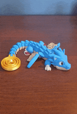 Sonic Dragon Flexi - Gyro Fidget Spinner Tail, Keychain Baby Dragon, Egg Container STL/3MF 3d model