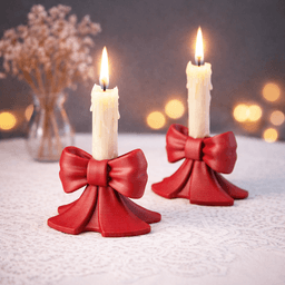 Ribbon Candlestick Holder | Coquette Bow Style Candle Stand for Dining & Home Decor 3d model