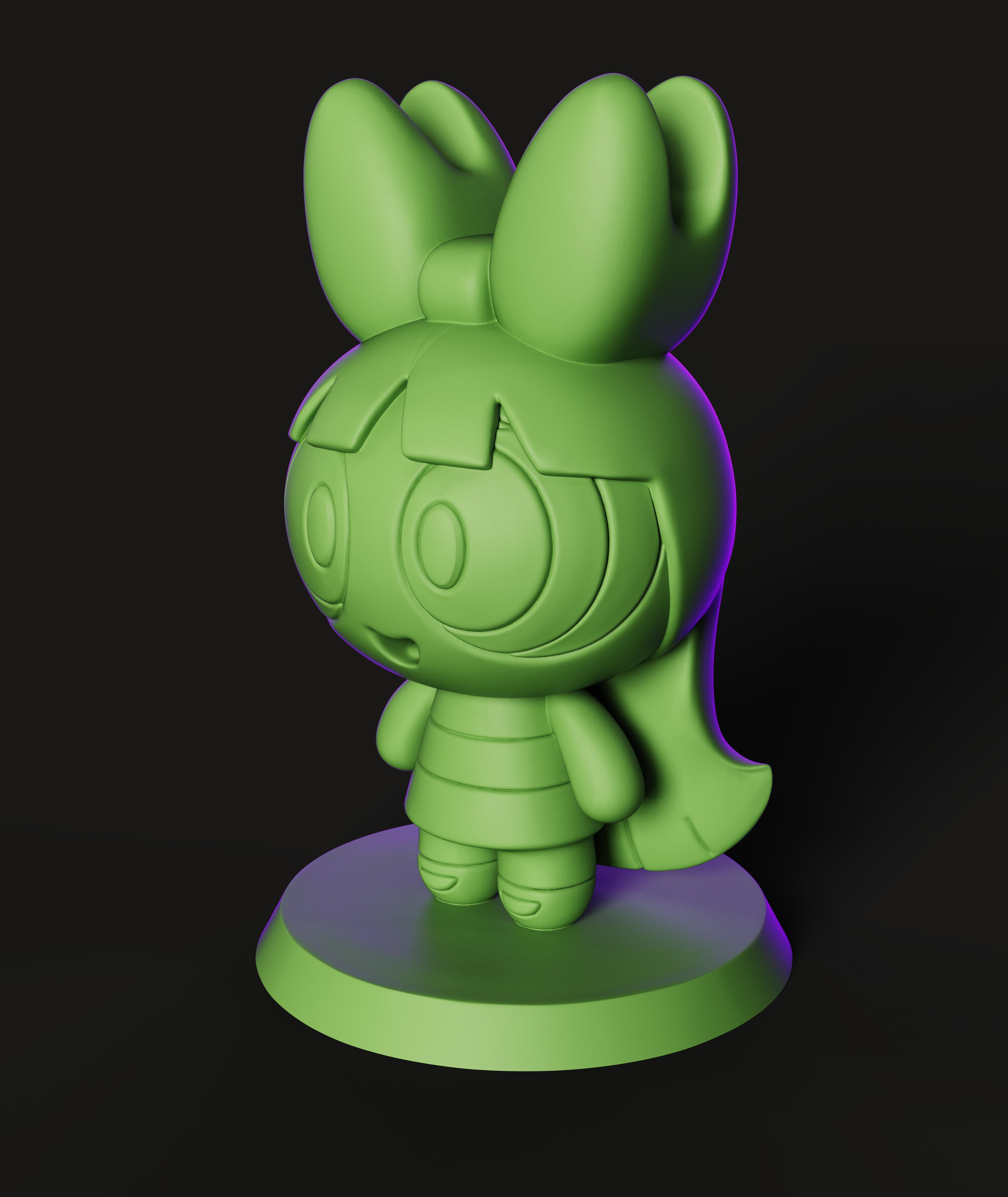 Powerpuff Girl STL | Cartoon 3D Print | Chibi Figure 3d model