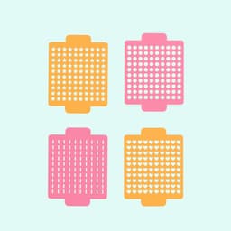 3D Sprinkles Stencil Set, 4 Motifs (Circle, Star, Heart, Jimmies) for Cake, Cookie - Fondant Decor 3d model