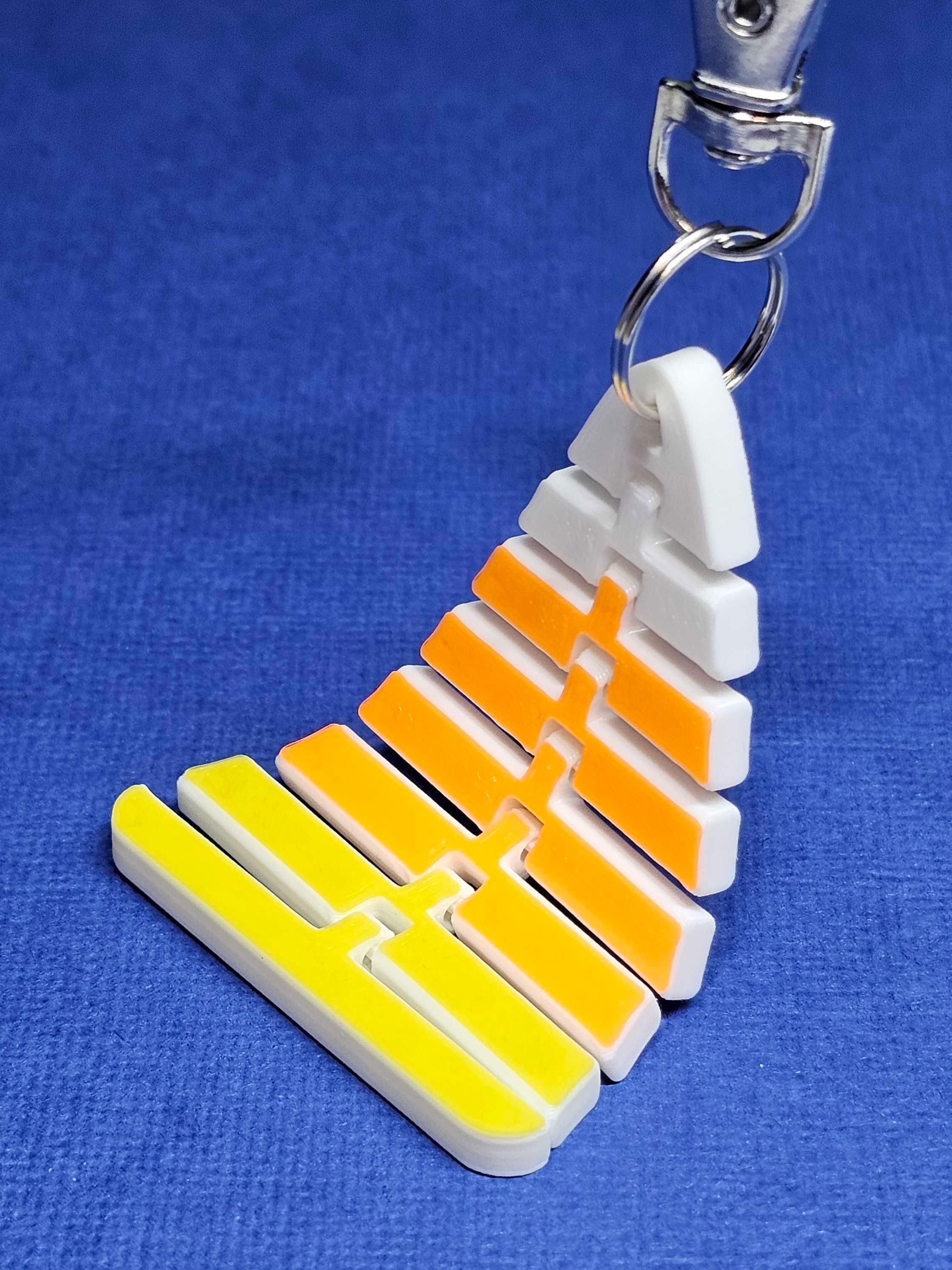 Articulated Candy Corn Keychain | Halloween Flexi Fidget Toy | Print in place | 3MF file included 3d model