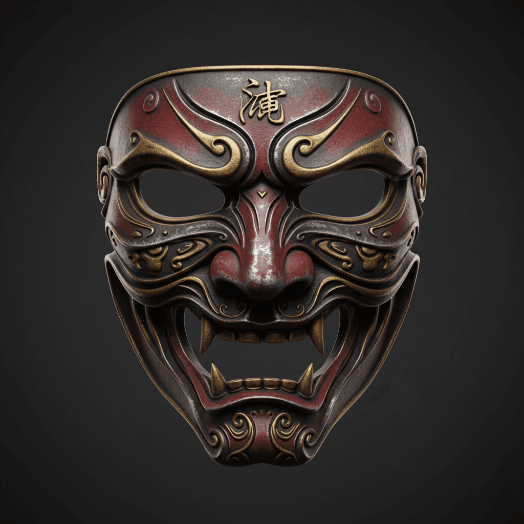 Corrupted Samurai Wearable Cosplay Mask Printable Model 3d model