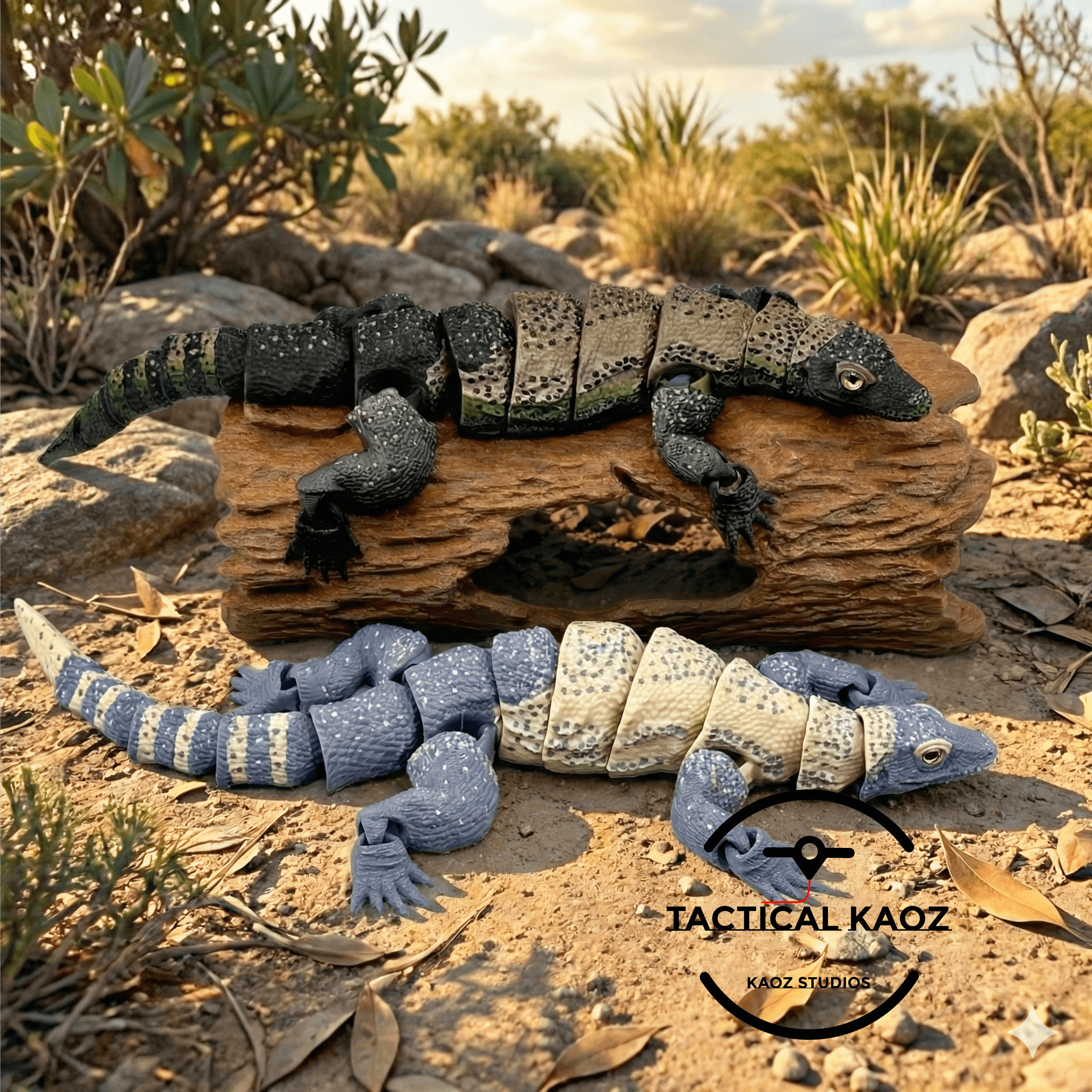 Articulated Komodo Dragon | Pre-Painted + Optional 6mm Glass Eye Version 3d model