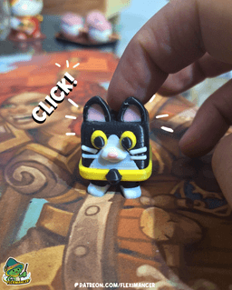 Tuxedo Block Cat | Clicker | Multicolor 3d model