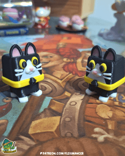 Tuxedo Block Cat | Clicker | Multicolor 3d model