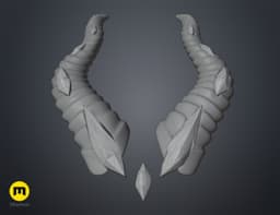 Embedded Gemstone Horns 3d model