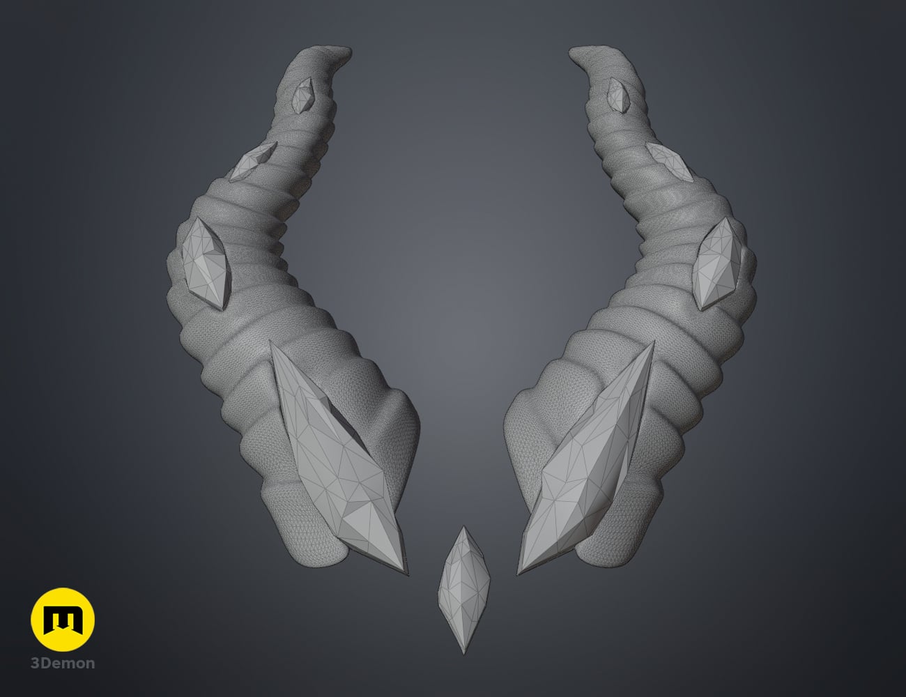 Embedded Gemstone Horns 3d model