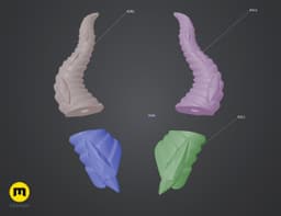 Embedded Gemstone Horns 3d model