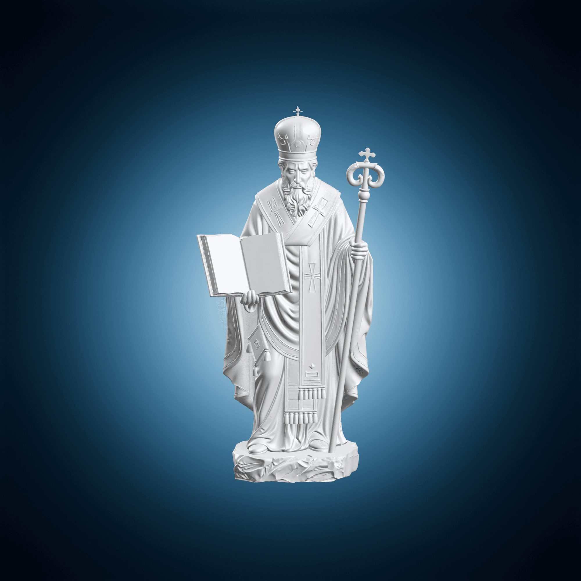 Saint Basil Holding Sacred Texts 3d model