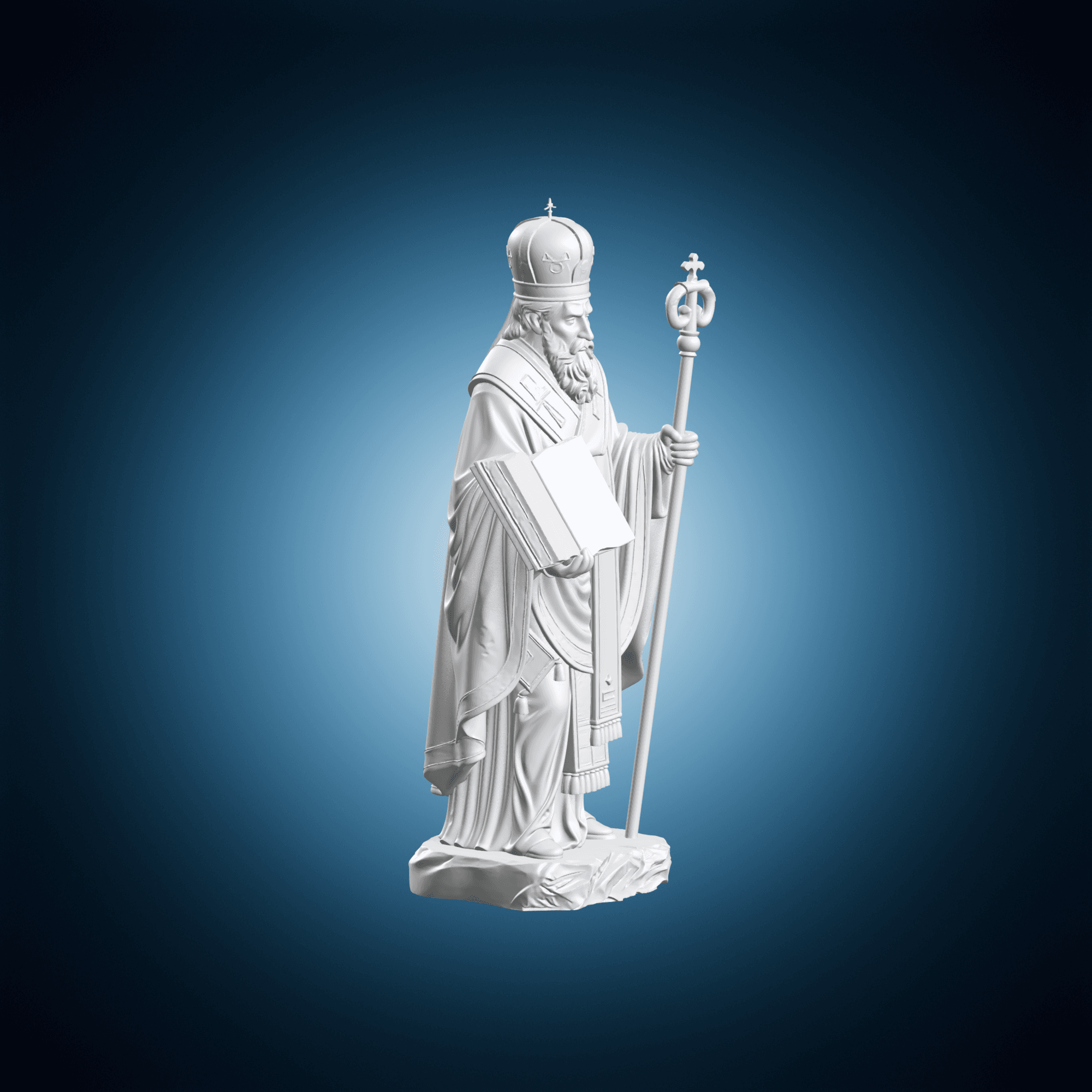 Saint Basil Holding Sacred Texts 3d model