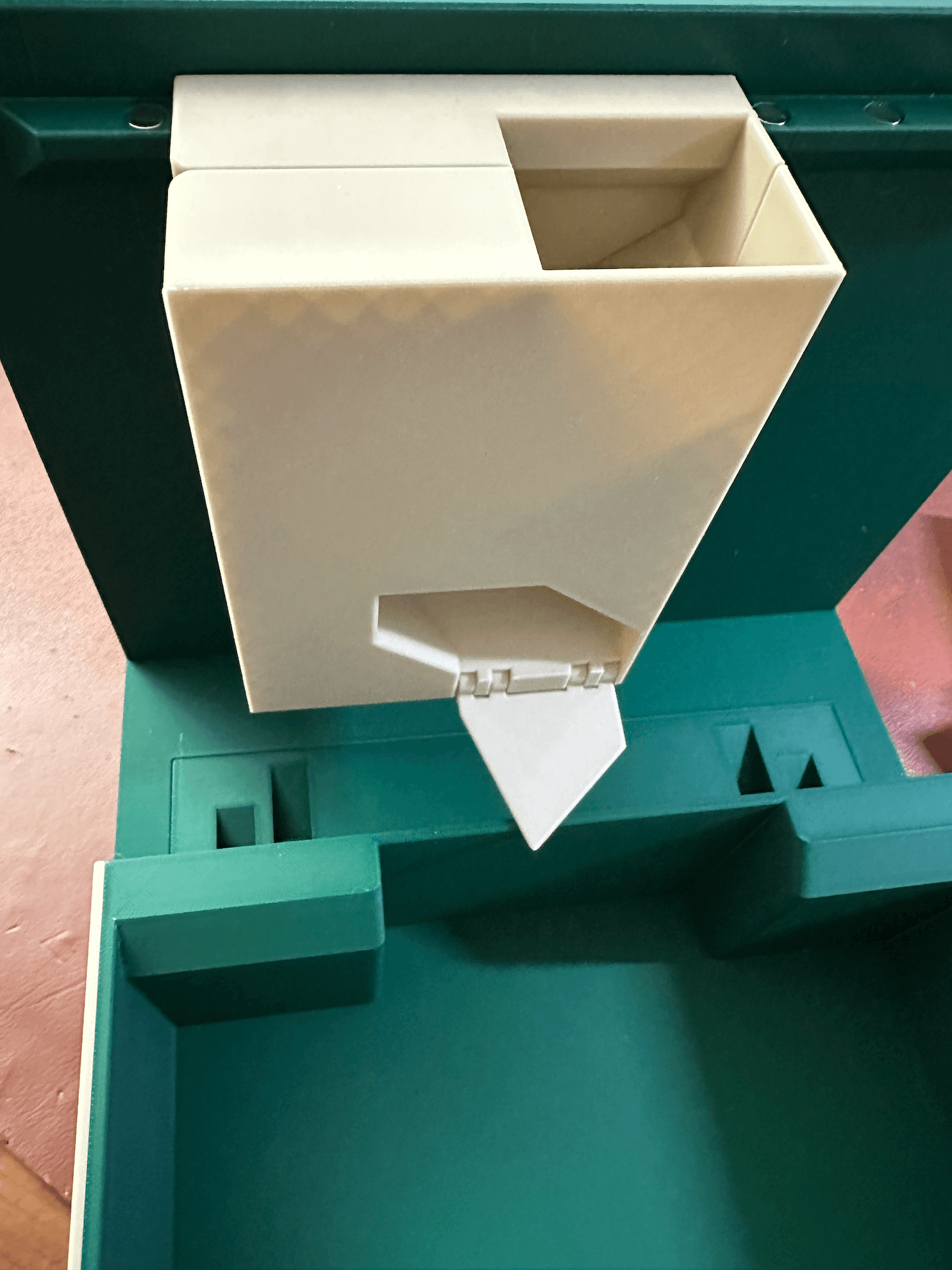 This is a cool project, and I can't wait to try it at the gaming table. Do heed the advice to use brim, particularly on some of the larger parts. I did need the low tollerance hinges for the dice tower, but managed the book hinges with the original.
