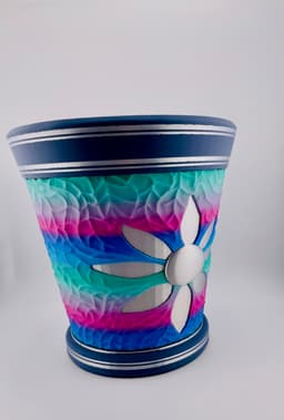 Carved Leaf Vein Pot 3d model