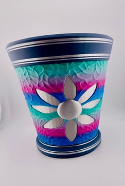 Carved Leaf Vein Pot 3d model