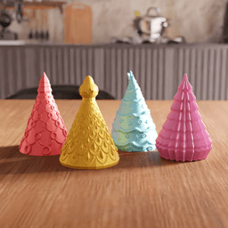 Minimalist Stylized Christmas Tree Set V1 3d model
