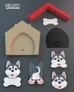 HUSKY KEYCHAIN SET 3d model