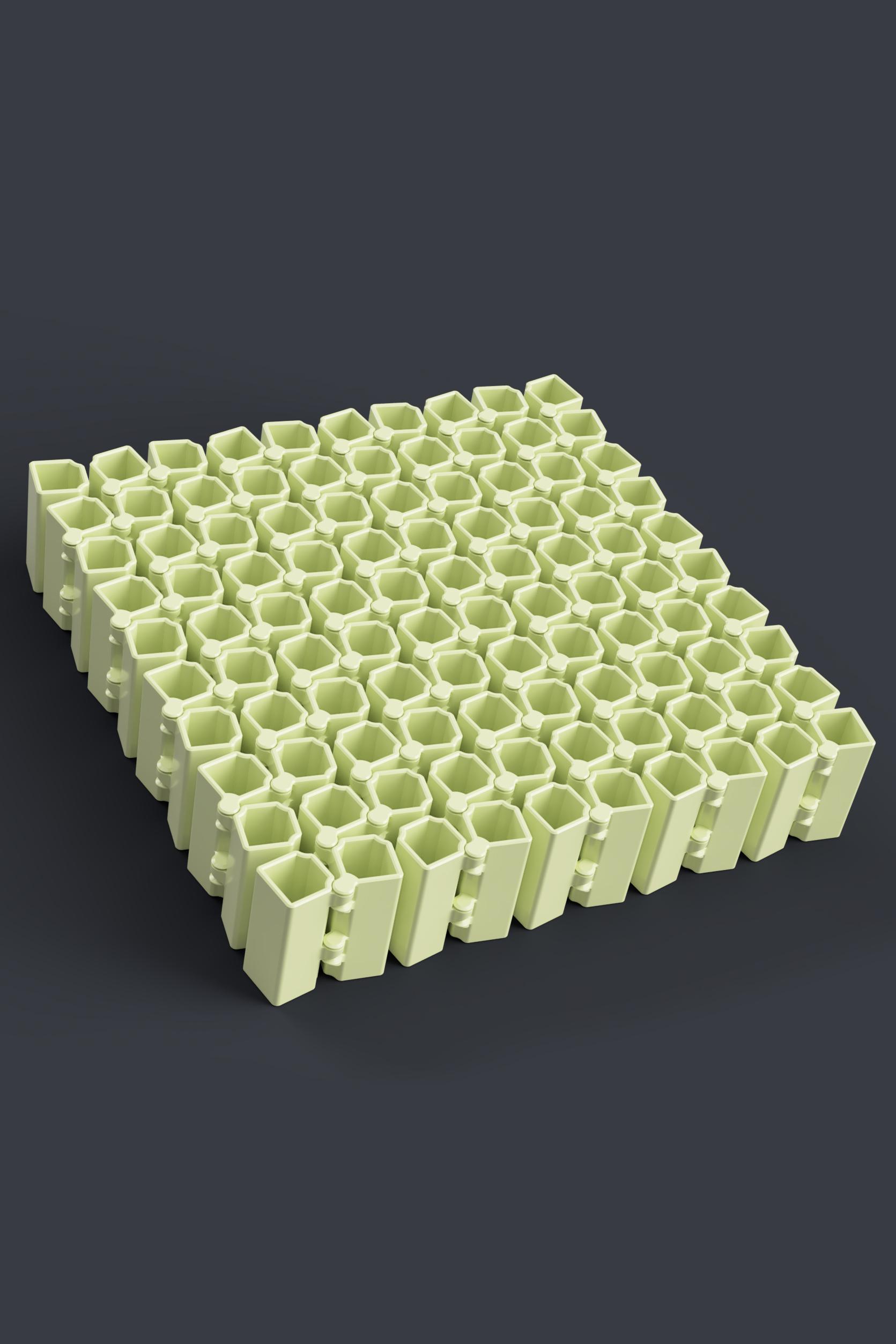 Auxetic Cubes // 18mm 10x10 Stacked 3d model