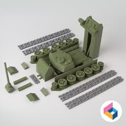 Foldable tank T34-85 3d model