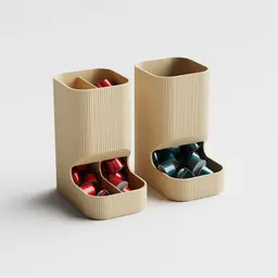 Coffee Capsule Holder - Fluted Pattern - Nespresso Vertuo Dolce Gusto Pod Organizer 3d model