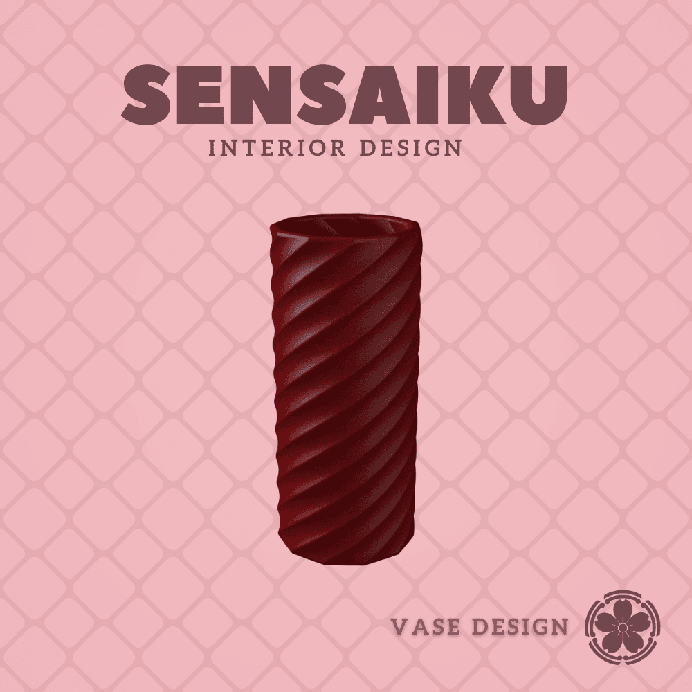 238. Cylinder - V190 - Twist and Taper Custom Vase Design - Ikebana Home Decoration 3d model