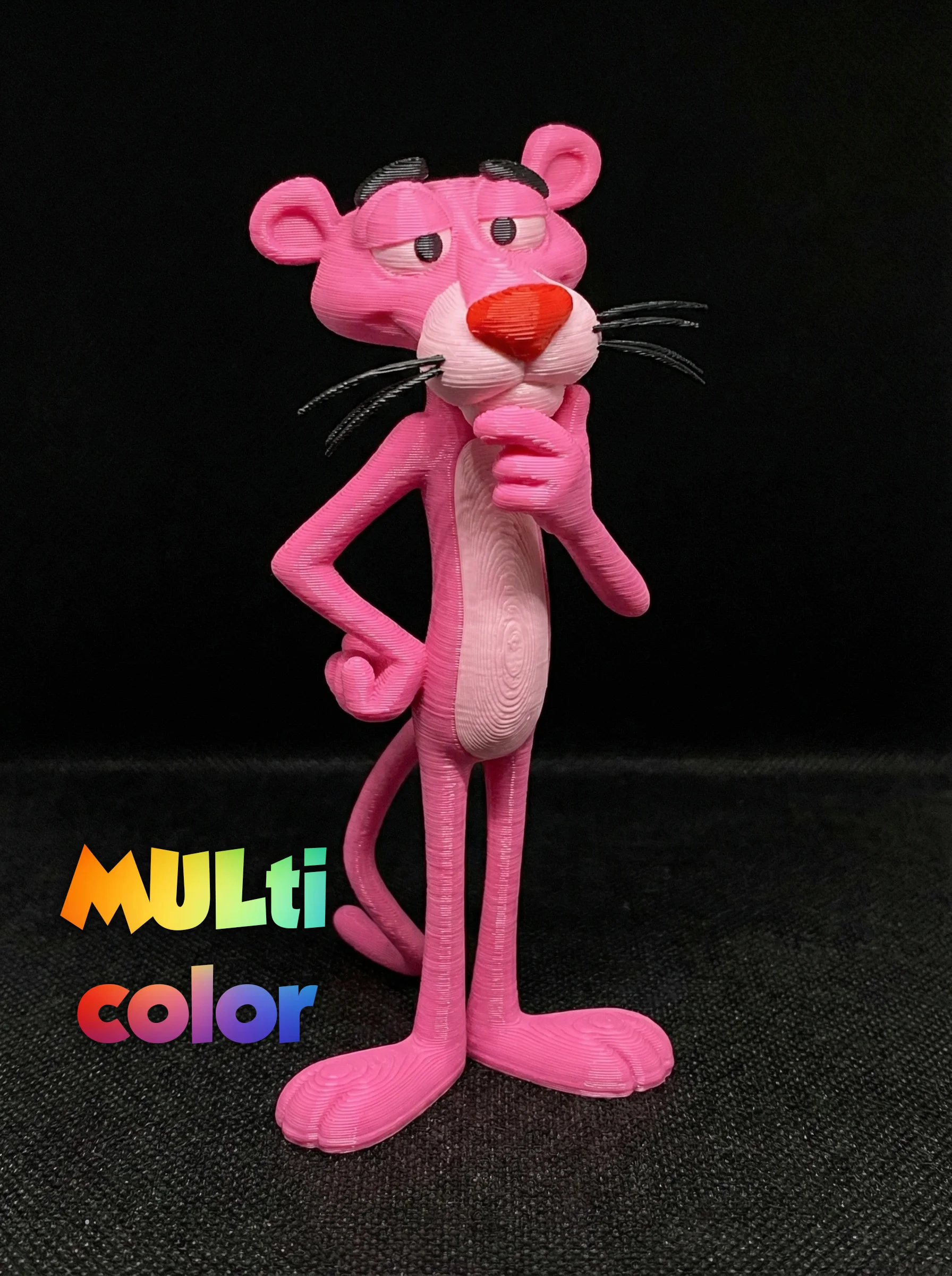 Pink Panther Standing Multi-Color 3MF | Cartoon | Bambu Ready 3d model