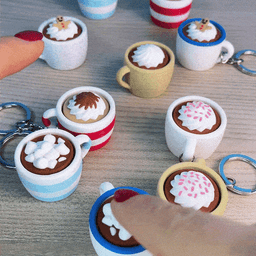 Clicker Cup Mug Chocolate Cream,Marshmallow & more / keychain 3d model