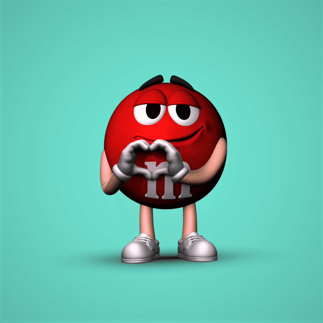 Red M&M -Spreading Love - 3D model by ChelsCCT