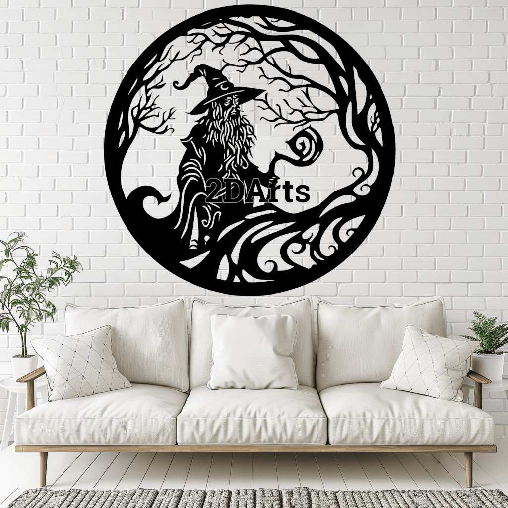 Wizard 2D Wall Art/Window Art - Digital STL & SVG File 3d model