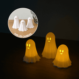 Cute Ghost LED Candle Holder | Halloween STL | Tea Light Ghost | 3D Printable Decor 3d model