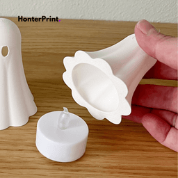 Cute Ghost LED Candle Holder | Halloween STL | Tea Light Ghost | 3D Printable Decor 3d model