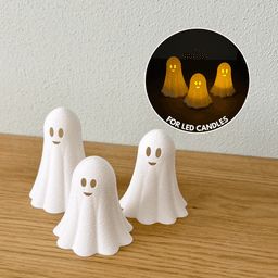 Cute Ghost LED Candle Holder | Halloween STL | Tea Light Ghost | 3D Printable Decor 3d model