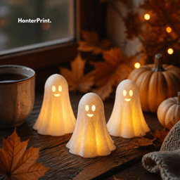Cute Ghost LED Candle Holder | Halloween STL | Tea Light Ghost | 3D Printable Decor 3d model