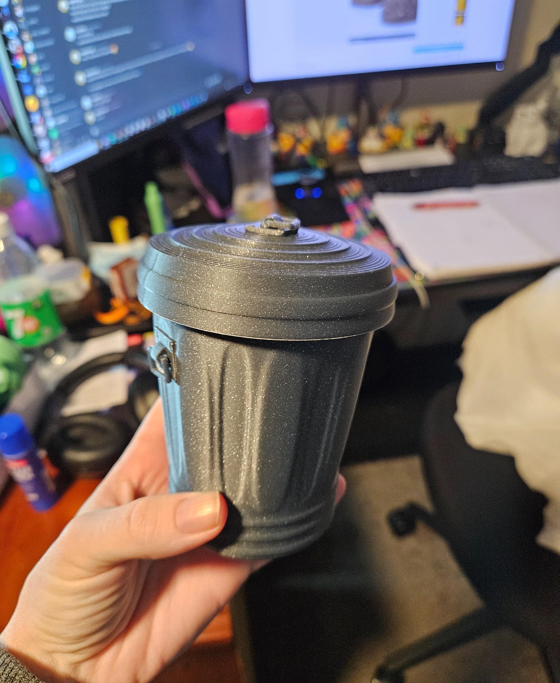 Trash Can - Printed at 50% scale.  - 3d model