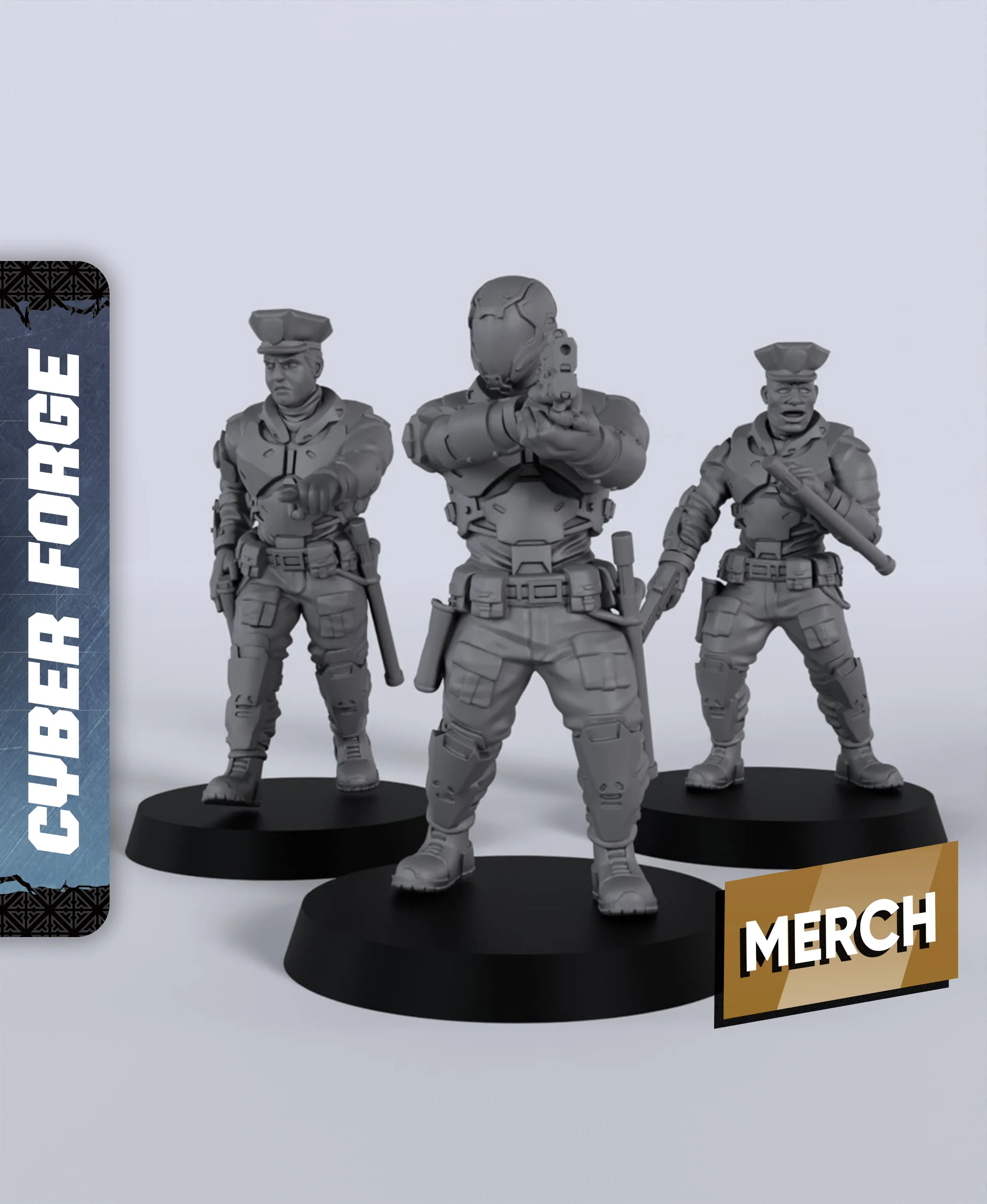 Police Officers - With Free Cyberpunk - Sci-Fi Gift Ideas for RPG and Wargamers 3d model