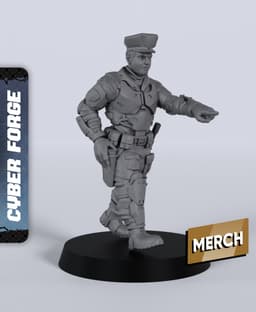 Police Officers - With Free Cyberpunk - Sci-Fi Gift Ideas for RPG and Wargamers 3d model