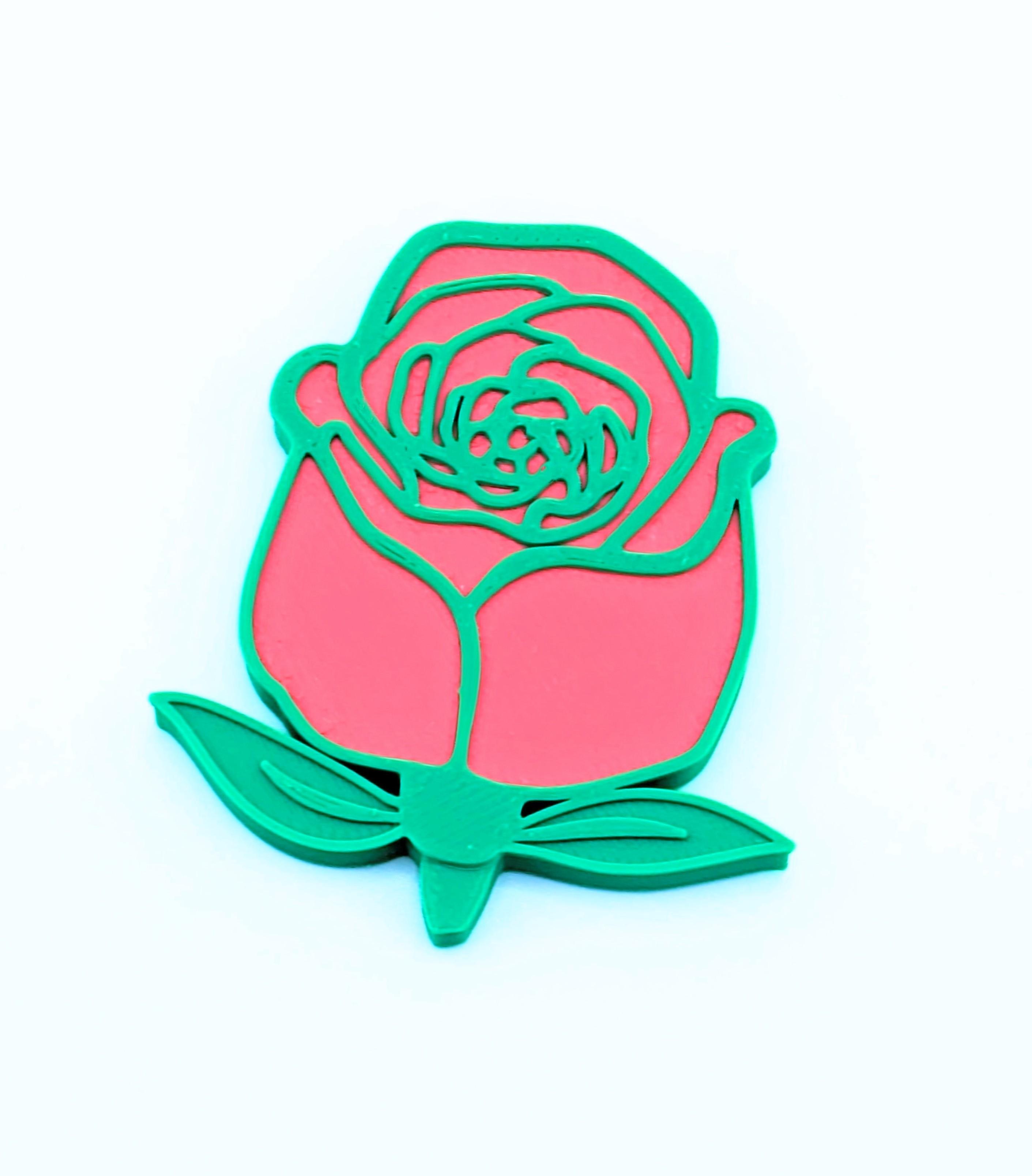 Flat Rose Magnet 3d model