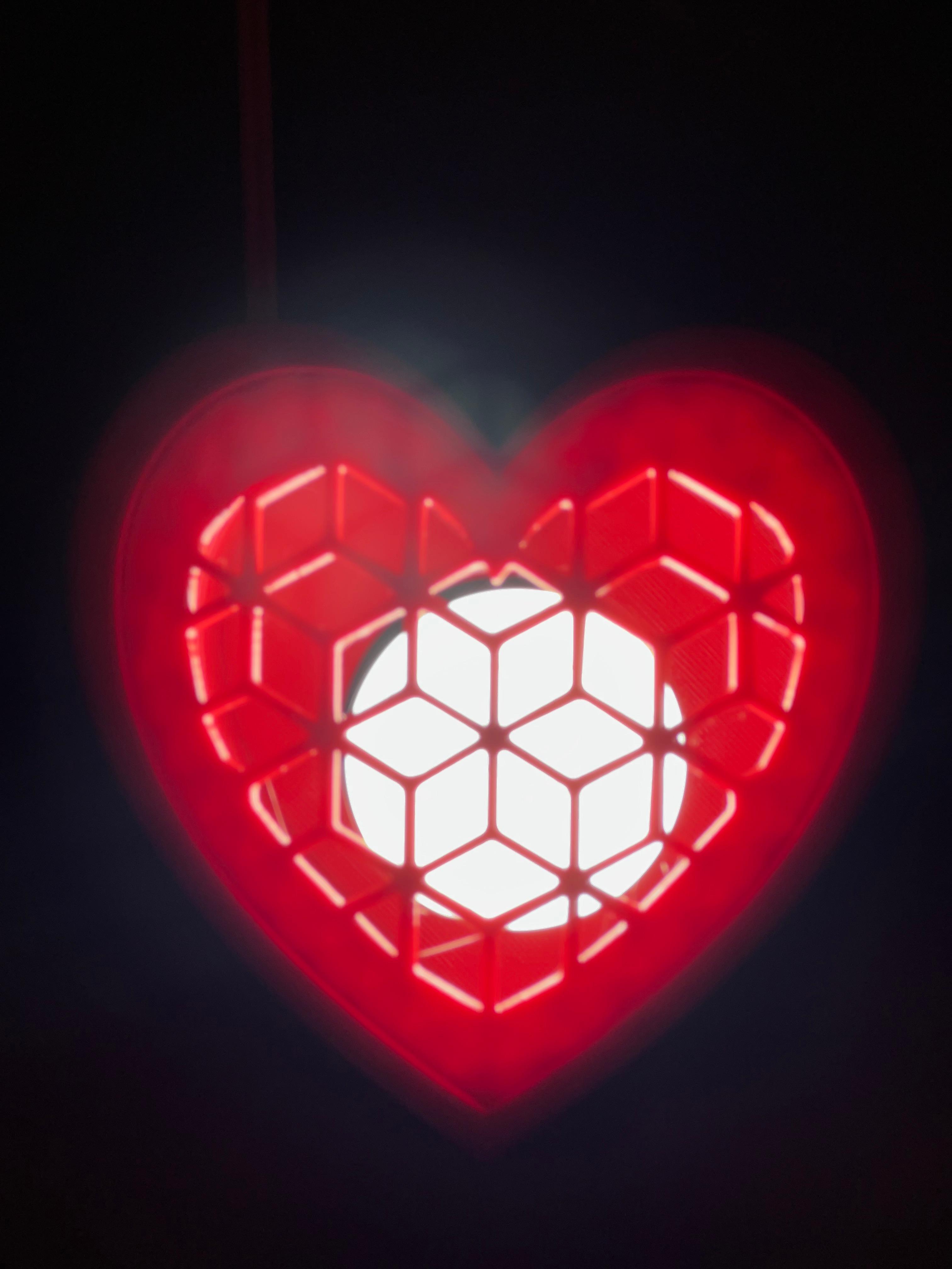 Heart Shaped Lamp - Remix of Simple Heart Box with Lid 3d model