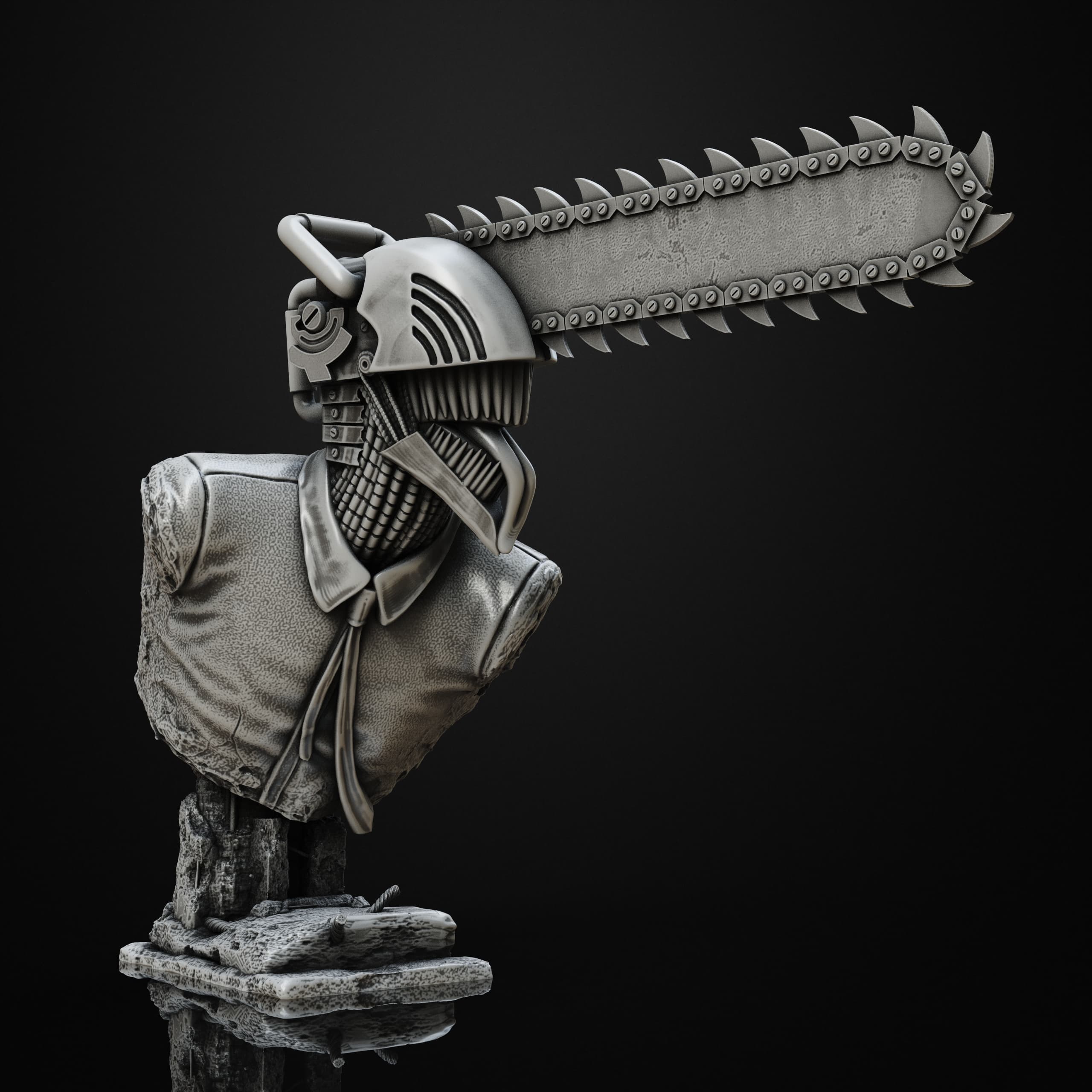 Chainsaw Man Bust (Pre-Supported) 3d model
