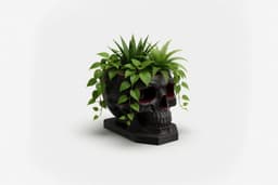 Gothic Skull Plant Holder 3d model