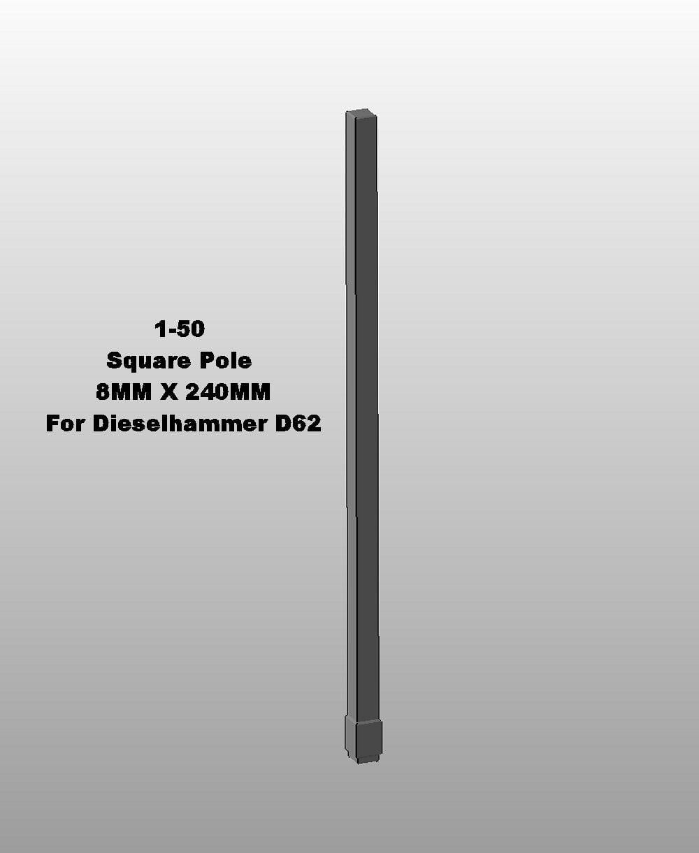 1 - 50 Square Pole 8MM X 240MM.stl 3d model