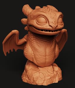 Toothless Dragon Figurine | Night Fury Statue | How to Train Your Dragon Art | Cute Dragon 3d model