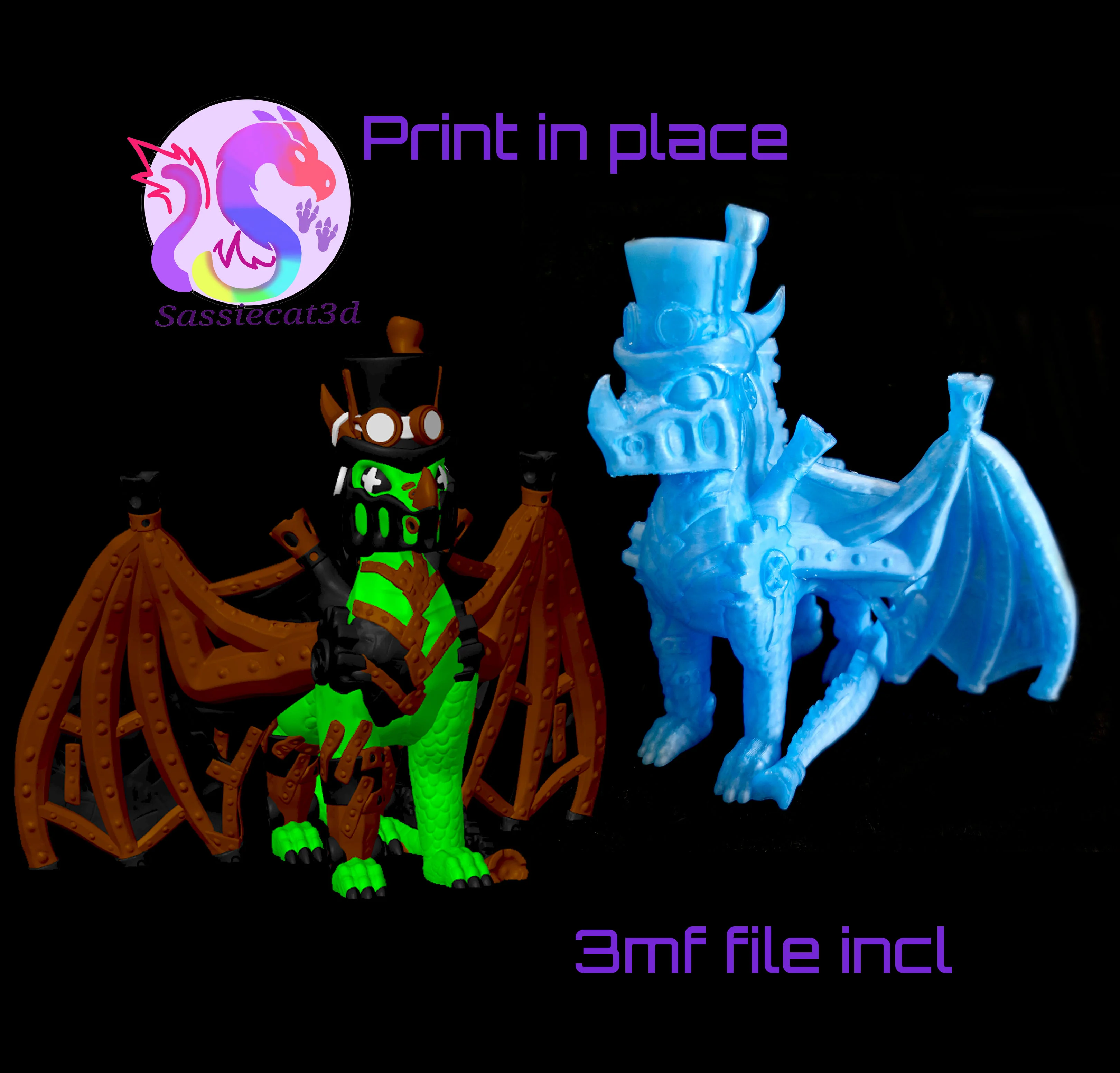 Steampunk Dragon Figure (Personal Use) 3d model