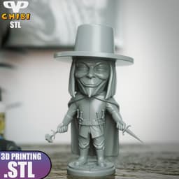 V for Vendetta Chibi STL for 3D Printing ChibiSTL 3DXM 3d model